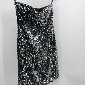 As u Wish small strapless sequin dress